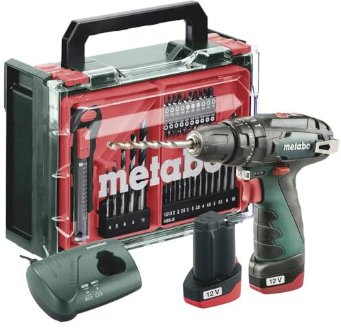 Metabo PowerMaxx SB Basic Set 600385710 - Avvitatore a percussione a batteria, 34 Nm, 18 V, numero di batterie in dotazione, 2 LiHD senza spazzole