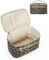 Trousse de maquillage de voyage avec compartiment à pinceaux, grande trousse de rangement en cuir synthétique avec poignée, résistante à l'eau pour femme, léopard, Trousse de maquillage