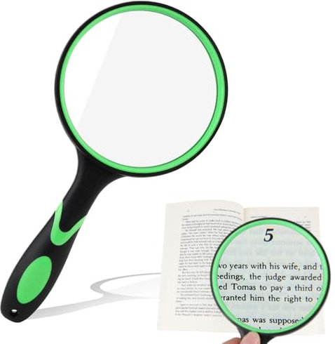 Lente d'ingrandimento per bambini, lente d'ingrandimento 30x, lente d'ingrandimento grande 100 mm, lente d'ingrandimento ad alta definizione, per bambini, con impugnatura in gomma anti-caduta, per