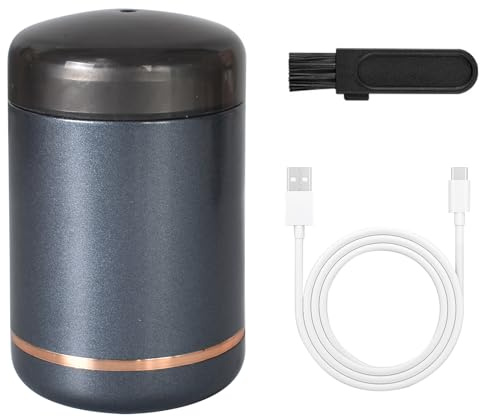 Rasierer Herren Elektrisch Tragbarer Elektrorasierer Mini Elektrorasierer IPX7 Wasserdichter Trockenrasierer Tiefenreinigung Shaver Men Ladebartmesser für Herren Urlaub Autoreisen Hause (Grau)