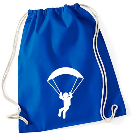 Huuraa Turnbeutel Paragliding Gleitschirmfliegen 12 Liter Bright Royal Baumwolle Rucksack Geschenkidee