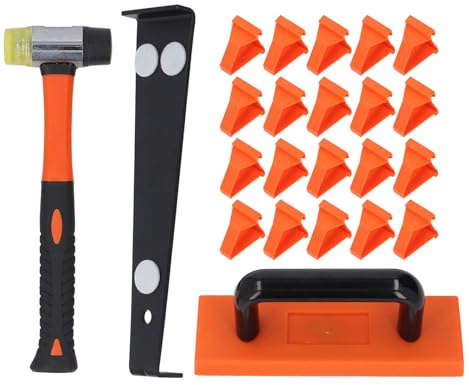 23 PCs Set Laminat Flooring -Werkzeuge Doppelgesichts Mallet Pull Stange Klopfblock -Spacer -Kit für die Installation von Holzboden