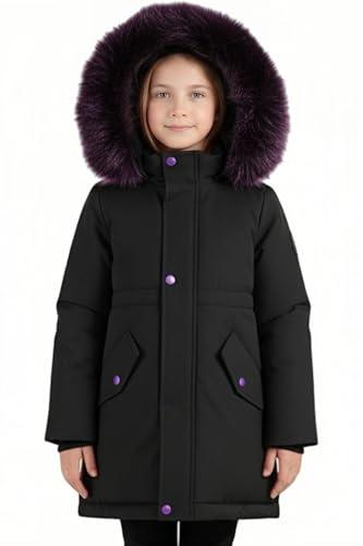 Ohrwurm Girls Winter Coat Size 13-14 Youth Hooded Jacket Kids Anorak Parka Black Outwear Size 12-14 BK