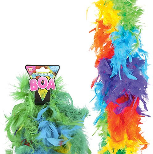 Rhode Island Novelty 6 Foot 60g Rainbow Feather Boa, One per Order