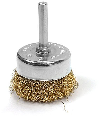 VARO Kreator Messing Bürstenaufsatz Drahtbürste Rundbürste für Bohrmaschinen Schaft ø 6 mm Rundbürste ø 50 mm - Art. KRT150104