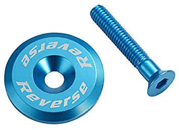 Reverse Steuersatzkappe Alu mit Schraube dunkel hell blau