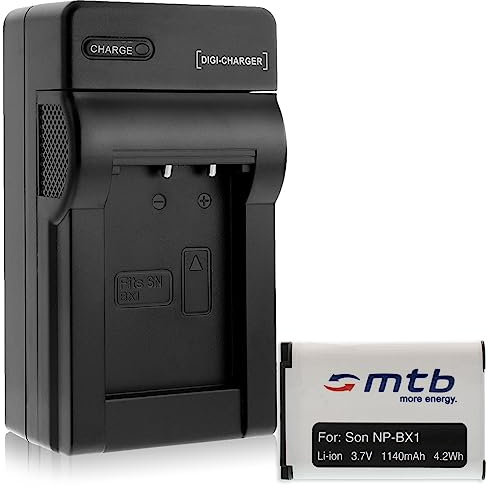 Akku + Ladegerät (KFZ, Netz) kompatibel mit Sony NP-BX1 / HDR-AS30, AS200V, AS300… / DSC-HX400V, RX100 IV... / PJ270(E) ... / FDR-X1000V, X3000R... (s. Liste)