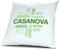 printplanet Kopfkissen mit Namen Casanova - Motiv Positive Eigenschaften Tagcloud Grün, 40 cm, 100% Baumwolle, Kuschelkissen, Liebeskissen, Namenskissen, Geschenkidee