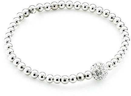 Fashion Stretchy Bracelets with Silver Beads and Disco Ball