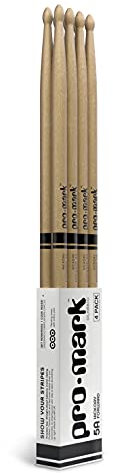 Pro Mark Classic Forward - Bacchette in noce americano 5A, punta ovale in legno, confezione da 4