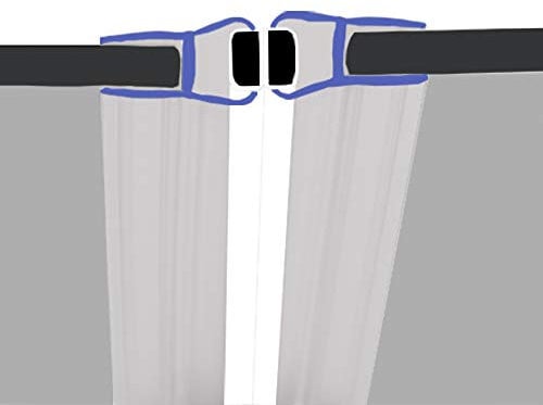 Magnetic Shower Seals | Sold in Pairs | Fits 8, 9 or 10mm Glass | 180° Magnet for Straight or Quadrant Doors | 2 Metres Long | MAG011