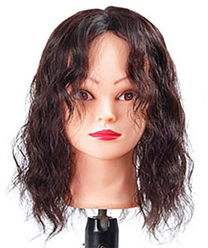 QIHAIR Echthaar-Topper, gewellt, Mittelteil mit Clip in gewelltem Oberteil, Toupet für Frauen mit Haarausfall, 40,6 cm, Schwarz / Braun