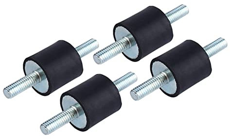 Keenso 4 Piezas de Montaje aislador de Goma, antivibraciones, Soportes aislantes antivibraciones, M6, 20 x 20, Montaje del Amortiguador con Tornillos