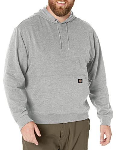 Dickies Uomo, Felpa in pile con cappuccio Midweight, vestibilità regular, Heather Grey, 3XL