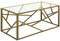 Couchtisch Glastisch mit Metallgestell golden 50 x 100 cm Glamour Kaffeetisch rechteckiger Wohnzimmertisch Orland
