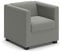DOMO. collection Sessel Solo FK, kleiner Retro-Sessel mit Armlehnen und Federkern, Polstersessel, Cocktailsessel, Loungesessel, 73 x 75 x 69 cm (BxTxH), Webstoff in silber-grau