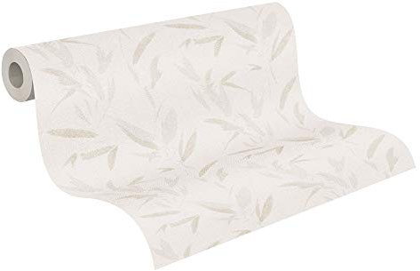A.S. Création papier peint intissé New Elegance papier peint effet jungle papier peint palmier 10,05 m x 0,53 m crème beige 375495 37549-5
