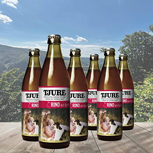 TJURE Hundesmoothie Rind & Kartoffel 6 x 320 ml | Flüssignahrung mit Frischfleisch | Getreidefrei | Natürliche Zutaten | Für empfindliche Hunde & trinkfaule Vierbeiner | Made in Germany