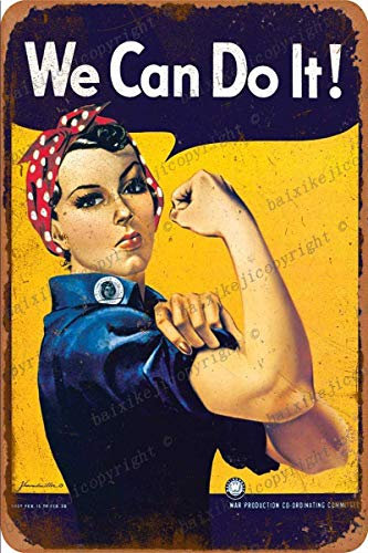Cimily We Can Do It Zinn Retro Zeichen Vintage Poster Plakette Wanddekoration für Bar Cafe Garten Schlafzimmer Büro Hotel 20X30 cm