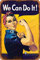 Cimily We Can Do It Zinn Retro Zeichen Vintage Poster Plakette Wanddekoration für Bar Cafe Garten Schlafzimmer Büro Hotel 20X30 cm