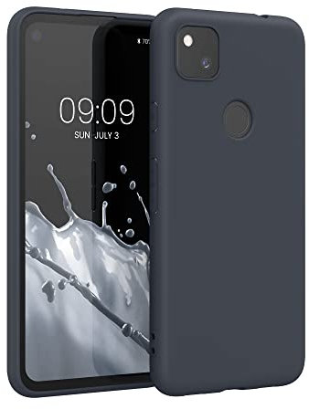 kwmobile Custodia Compatibile con Google Pixel 4a Cover - Back Case per Smartphone in Silicone TPU - Protezione Gommata - blu mirtillo