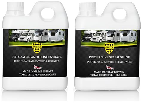 PROTEX Caravan & Motorhome Cleaning Kit. Hi Foam Cleaner Concentrate 1 Ltr. & Protective Seal & Shine 1 Ltr.