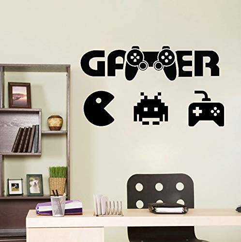 Zdklfm69 WandSticker Wandtattoos Boys Room Gamer Controller Videospiel Kinder Schlafzimmer Vinyl Wall Art Decals Gaming Poster 135x76cm