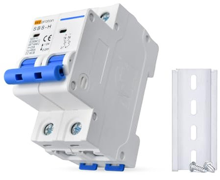 25A DC 2-poliger Leistungsschalter 500V - Thermomagnetischer Solar-Schutzschalter mit DIN-Schienenmontage für PV-Anlagen & Solarsysteme (Zuverlässiger Trennschalter)