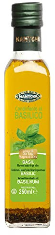 Olio Extra Vergine Aromatizzato al Basilico - Prodotto 100% ITALIANO – Olio di Oliva di Categoria Superiore - Estratto a freddo - Fratelli Mantova dal 1905 (Basilico)