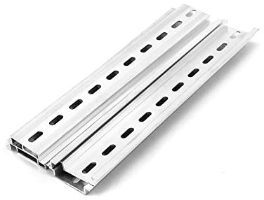 QWORK® 6 Pezzi Guida Din In Alluminio, Guida Din, 35 mm Di Larghezza, 7.5 mm Di Altezza, 200 mm Di Lunghezza, Per Installare Apparecchiature Elettriche Come Interruttori Automatici