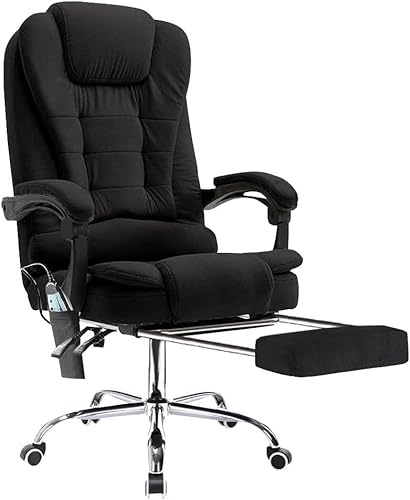 Neo Executive Gaming Computer Home Desk Office High Back Padded Swivel Recliner Reclining Fabric Massage Chair Adjustable Footrest Support