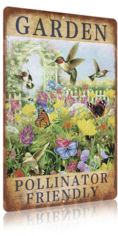 Panneau de jardin vintage en aluminium pour décoration murale d'extérieur