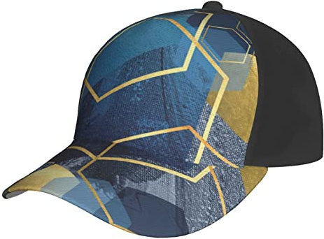 LOUJIN Hexagon Geometrie Muster Baseballmütze für Männer Frauen Hip Hop Caps Schwarz Snapback Hüte Papa Trucker Cap Hexagon Geometrie Muster, #251, M/Einheitsgröße