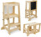 509 Prema 3IN1 Lernturm mit Tafel, für Kinder, Hochwertig, Kinderküchenhelfer, Montessori, Tritthocker, Verwandelbar in Kindertisch und -Stuhl, Sicherheit, Multifunktion