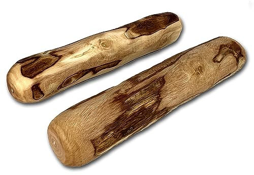 EL FUTBOLIN Bois d'Olivier Naturel pour Chiens | Lot de 2 (Taille S) 15 CM | Bain d'Huile d'olive | Jouet à Mâcher Naturel en Bois d'Olivier pour Chiens | Hygiène Dentaire| Bâton Anti-Stress