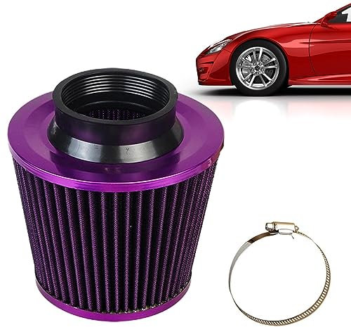 Filtro 'Aria del Motore a Morsetto - per Filtro 'Aria a Fungo da 76 mm - Sostituzione del Cono di Ingresso 'Aria Fredda Filtro per Auto Multifunzionale ad Alte Prestazioni