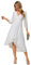 Ever-Pretty Women's V Neck 3/4 Sleeves Pleated A-Line Champagne Bridesmaid Dresses Wedding Guest White 14UK