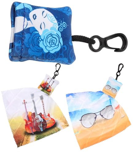 IWOWHERO Schlüsselanhänger Brillenputztuch 3 Stück Multifunktionales Mikrofaser Reinigungstuch Für Brillen Handys Und Bildschirme Kompakt Und Tragbar Mit Einzigartigem Druckdesign