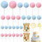 29 Stück Süßes Bär Kuchenkugel Tortendeko Set, DIY Kinder Geburtstags Kuchendeko mit Gold Oh Baby & Happy Birthday Cake Topper Für Junge Mädchen Babyparty, Gender Reveal, Jubiläum, Hochzeiten, Party
