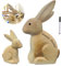 LETTERASHQP 2 Stück Deko Aufsteller Osterhase Holz,Deko Figur Hase Osterhase Sitzend18 cm für Ostern, Feengarten Mikrolandschaft Ostern Frühling Festival Party Dekoration Desktop Ornament-Groß + Klein