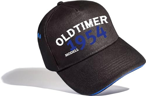 (A) Geburtstagsgeschenk für Opa: Oldtimer Modell 1954 - Cap zum 70. Geburtstag - Kappe Opi Hut Baseball Herren (One Size)
