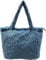 J26 Teddyfell Optik Shopper Tasche Schultertasche Henkeltasche Tote Bag Beutel Vlies (Blau)