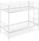 Befara ETAGENBETT TEILBAR Twins - Weiss - 90 x 200 Praktisches und Robustes Metall-Etagenbett. In 2 Einzelbetten teilbar. Leiter inklusive. Komplettes Geländer.