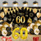 60 Geburtstag Deko, Deko 60 Geburtstag Frauen Mann, Groß Banner und Schwarz Gold, für Frau Mann Deko 60. Deburtstag
