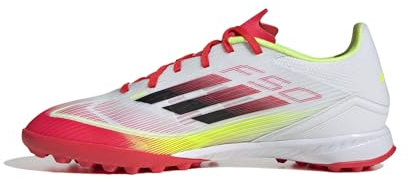 adidas Unisex F50 League Football Boots Turf, Cloud White/Core Black/Solar Yellow, 11.5 UK