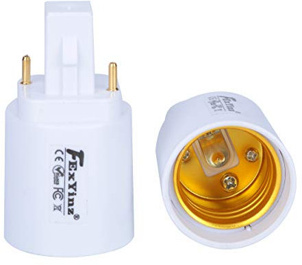 FExYinz 2 unidades por paquete adaptador de base de lámpara G24 a E27 convertidor de base de lámpara G23 soporte de lámpara CFL PLC