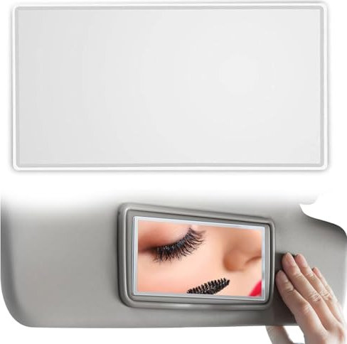 Car Sun Visor HD Makeup Mirror - Portable, Self-Adhesive Seatback Mirror for Vehicle Cosmetic Use