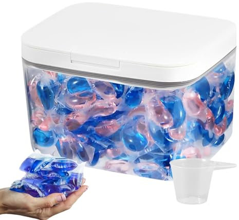 Boîte de rangement pour détergent à lessive transparent | Boîte de rangement pour détergent à lessive | Boîte de 2,8 L pour détergent, simplifie l'organisation et le rangement de la buanderie avec une
