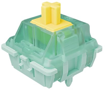 Gateron Jade Yellow Pro Keyboard Switches, Linear 55gf RGB LED Pre Lubed 5 Pins Key Switches für mechanische Tastatur (90 Stück)