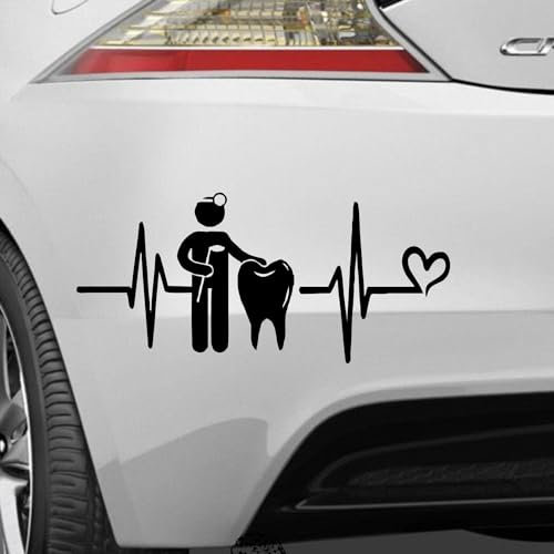 Rakelfix Zahnarzt Denist Dental Kiefer Doktor Herzschlag Hobby Aufkleber Sticker Größe&Farbe wählbar Autoaufkleber